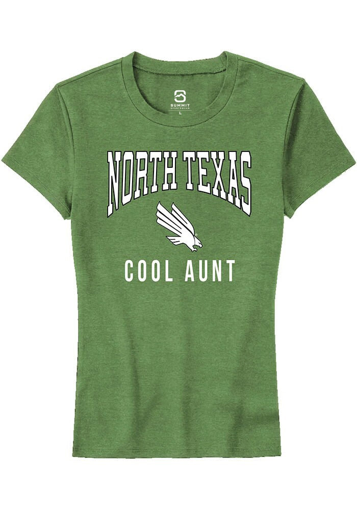 North Texas Mean Green Womens Kelly Green Cool Aunt Short Sleeve T-Shirt