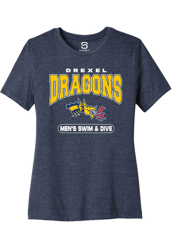 Drexel Dragons Womens Navy Blue Swim and Dive Short Sleeve T-Shirt