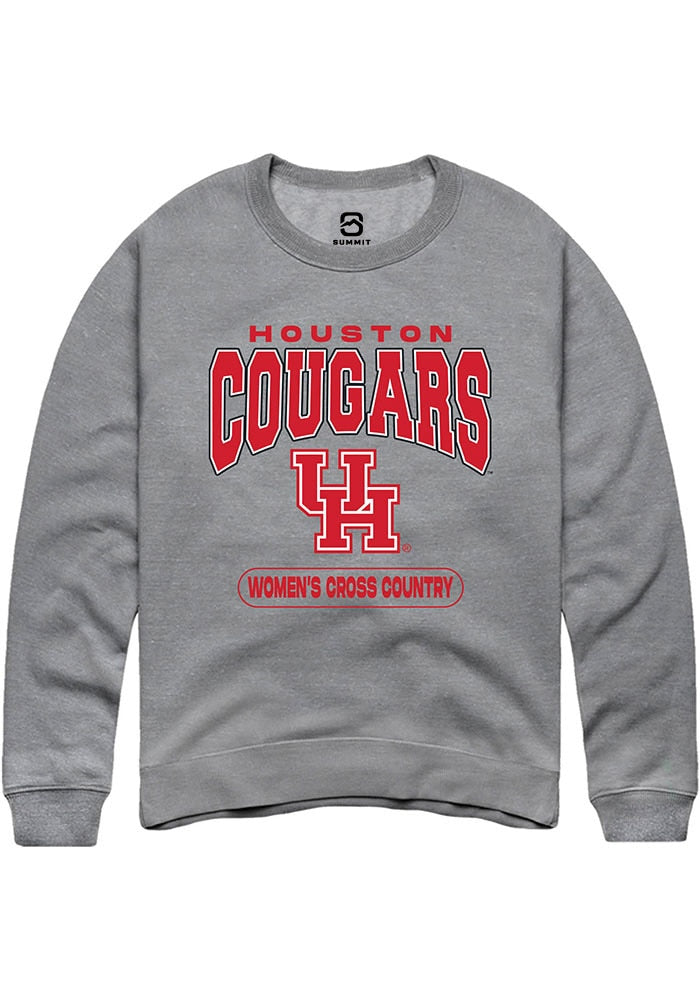 Houston Cougars Mens Graphite Women's Cross Country Long Sleeve Crew Sweatshirt