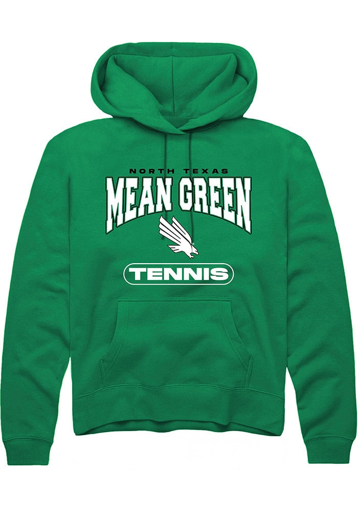 North Texas Mean Green Mens Kelly Green Tennis Long Sleeve Hoodie