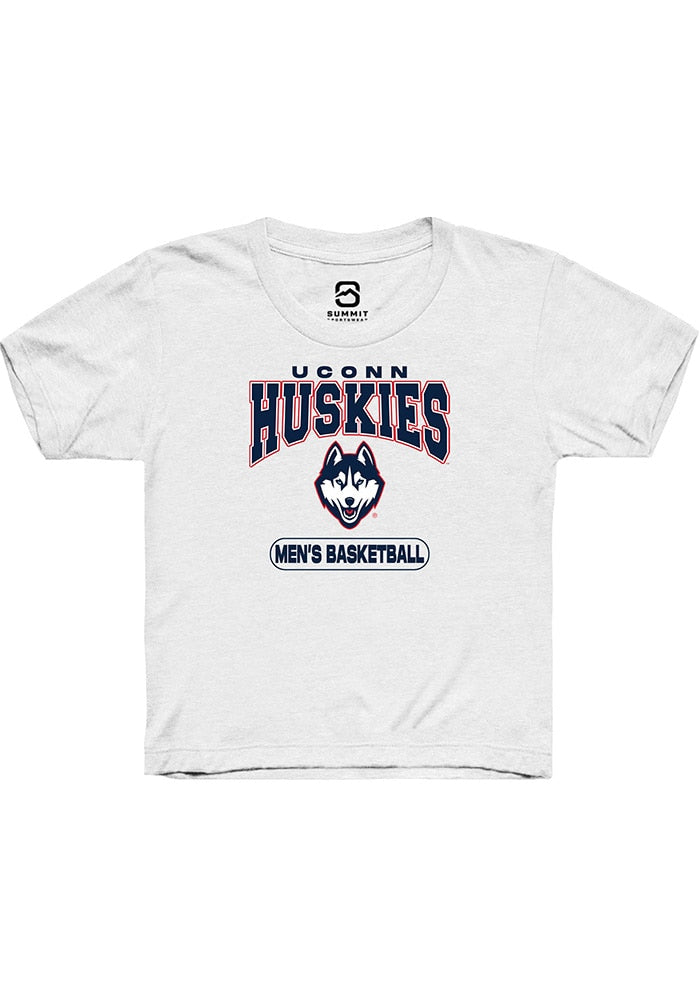 UConn Huskies Youth Mens Basketball White Short Sleeve T-Shirt