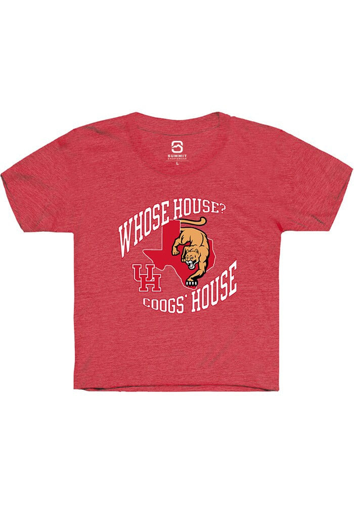 Houston Cougars Youth Red Coog's House Short Sleeve T-Shirt