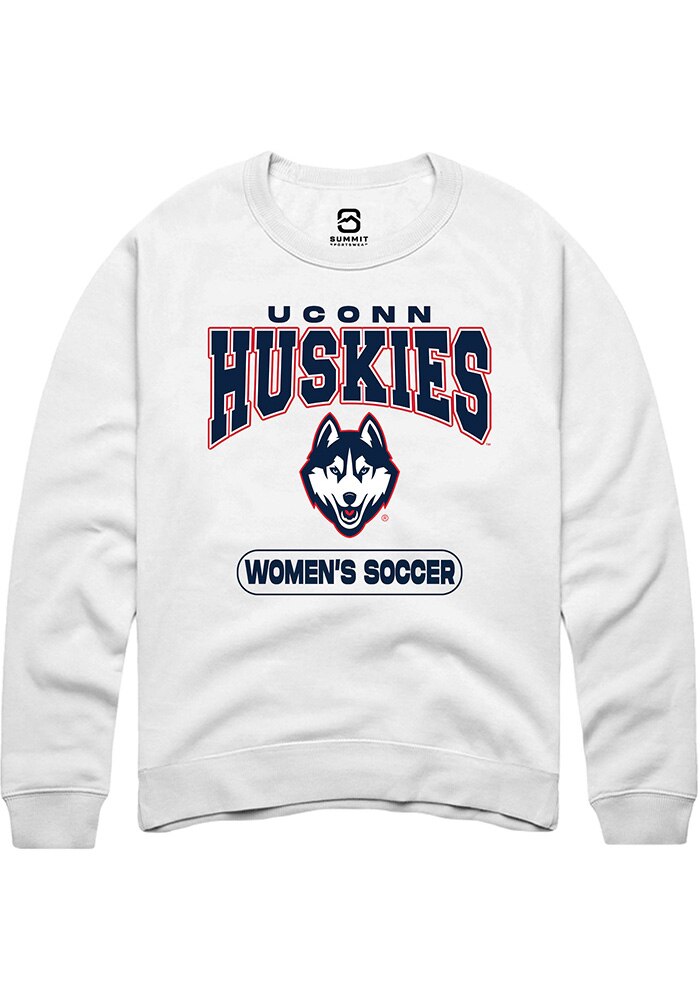 UConn Huskies Unisex Womens Soccer White Crew Sweatshirt