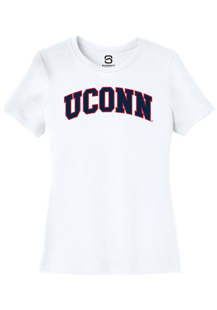 UConn Huskies Womens Arch White Short Sleeve T-Shirt