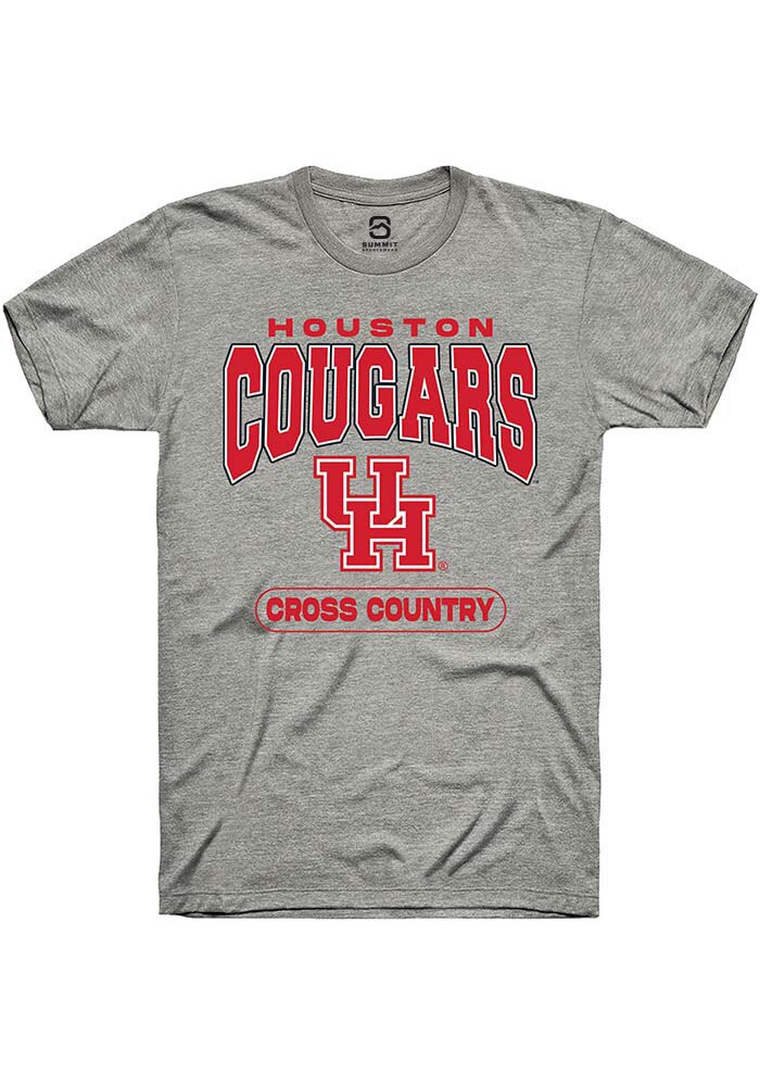 Houston Cougars Grey Cross Country Short Sleeve Fashion T-Shirt