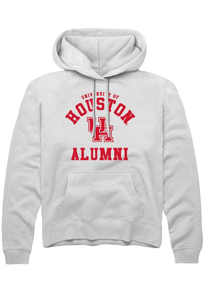 Houston Cougars Mens White Alumni Arch Long Sleeve Hoodie