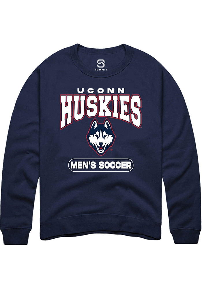 UConn Huskies Unisex Mens Soccer Navy Crew Sweatshirt