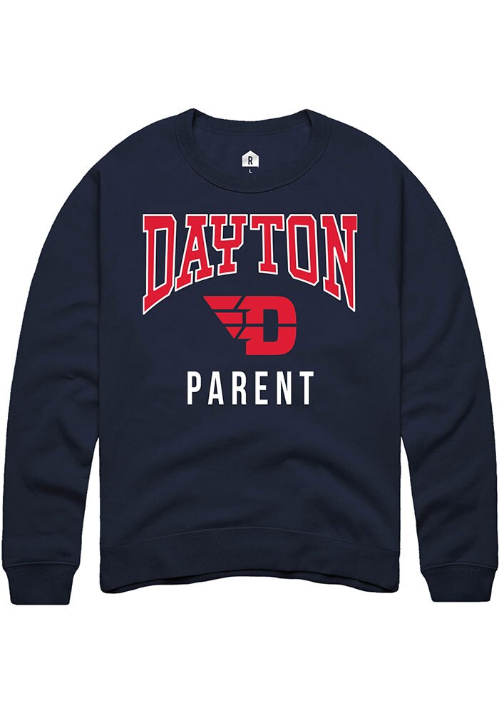 Dayton Flyers Mens Navy Blue Parent Long Sleeve Crew Sweatshirt