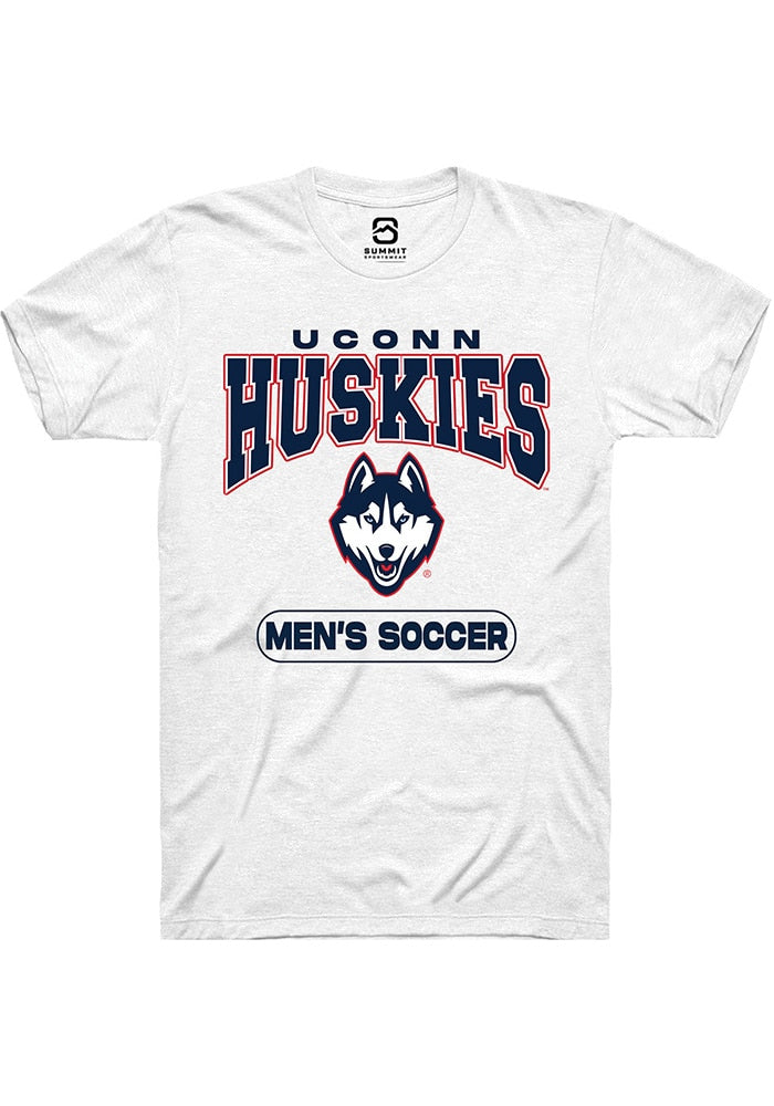 UConn Huskies Unisex Mens Soccer White Short Sleeve T-Shirt
