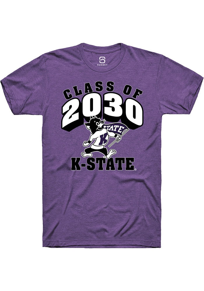 K-State Wildcats Purple Class of 2030 Short Sleeve T-Shirt