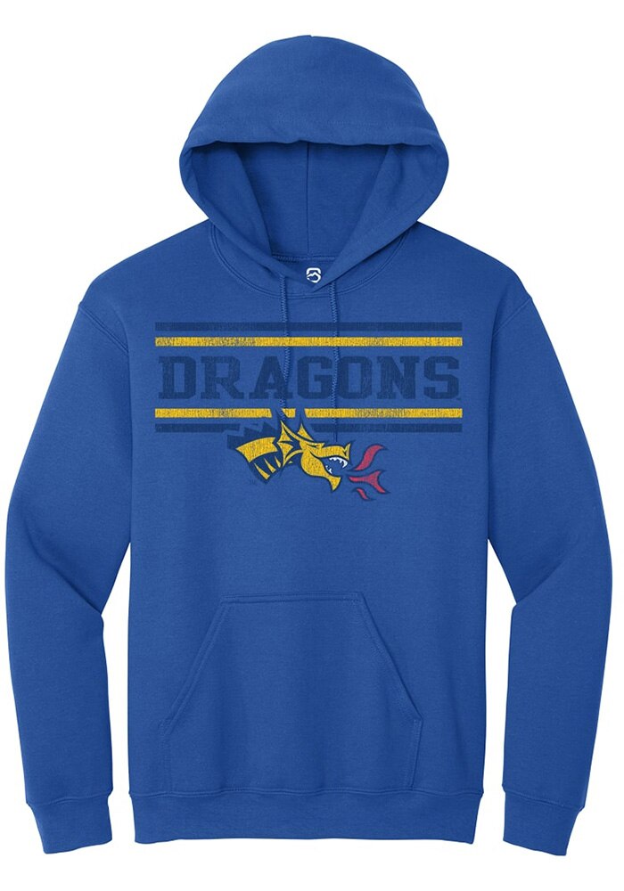 Drexel Dragons Mens Blue Bars Long Sleeve Hoodie