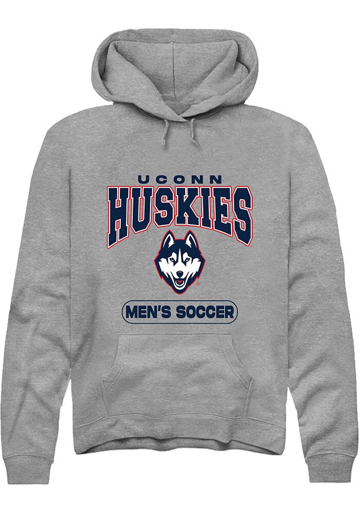 UConn Huskies Unisex Mens Soccer Heather Graphite Hoodie