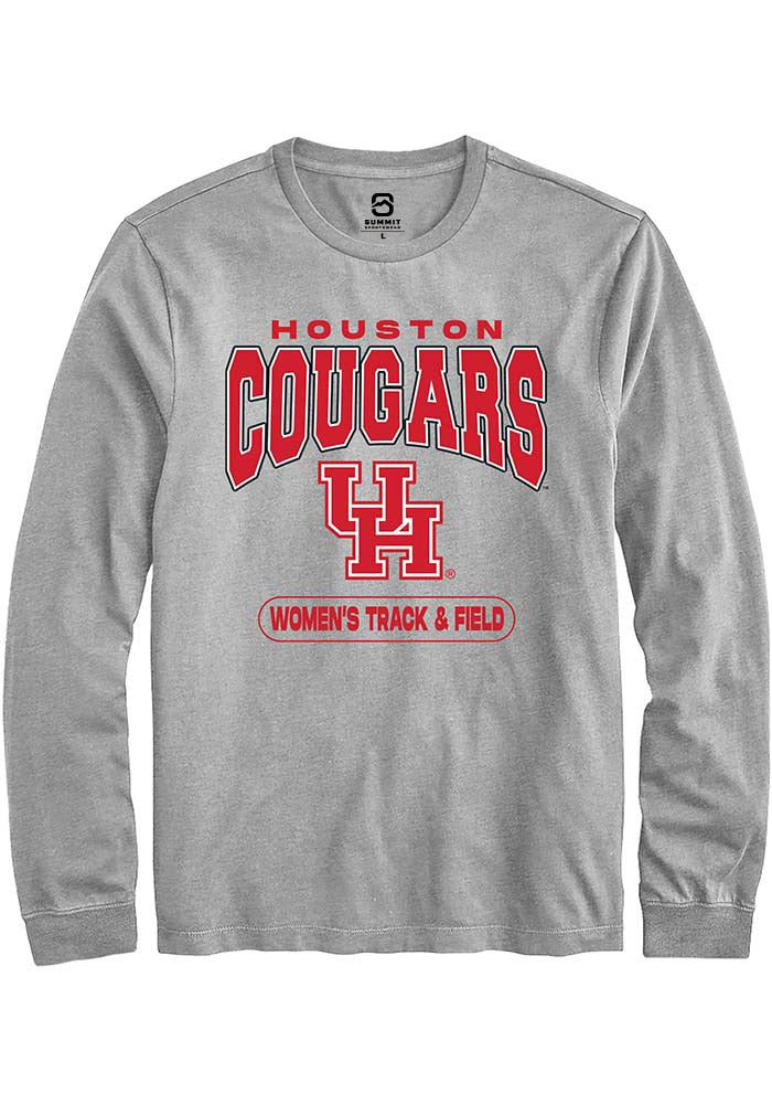 Houston Cougars Grey Women's Track & Field Long Sleeve T-Shirt