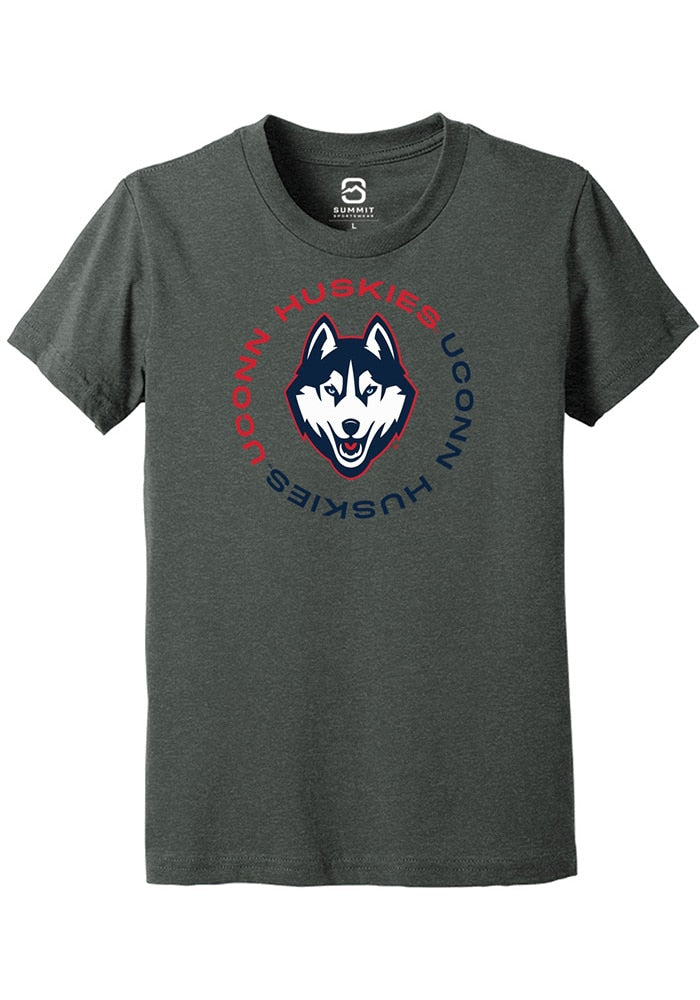 UConn Huskies Youth Circle Heather Graphite Short Sleeve T-Shirt