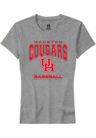 Houston Cougars Womens Grey Baseball Short Sleeve T-Shirt