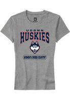UConn Huskies Womens Womens Cross Country Heather Grey Short Sleeve T-Shirt
