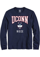 UConn Huskies Unisex Niece Navy Long Sleeve T-Shirt
