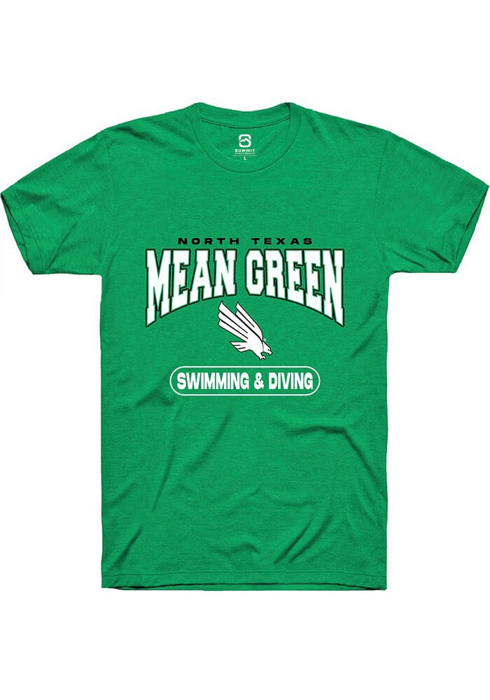 North Texas Mean Green Kelly Green Swimming & Diving Short Sleeve T-Shirt