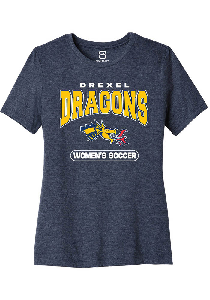 Drexel Dragons Womens Navy Blue Womens Soccer Short Sleeve T-Shirt