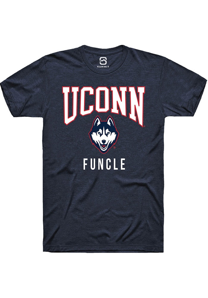 UConn Huskies Unisex Funcle Heather Navy Short Sleeve T-Shirt