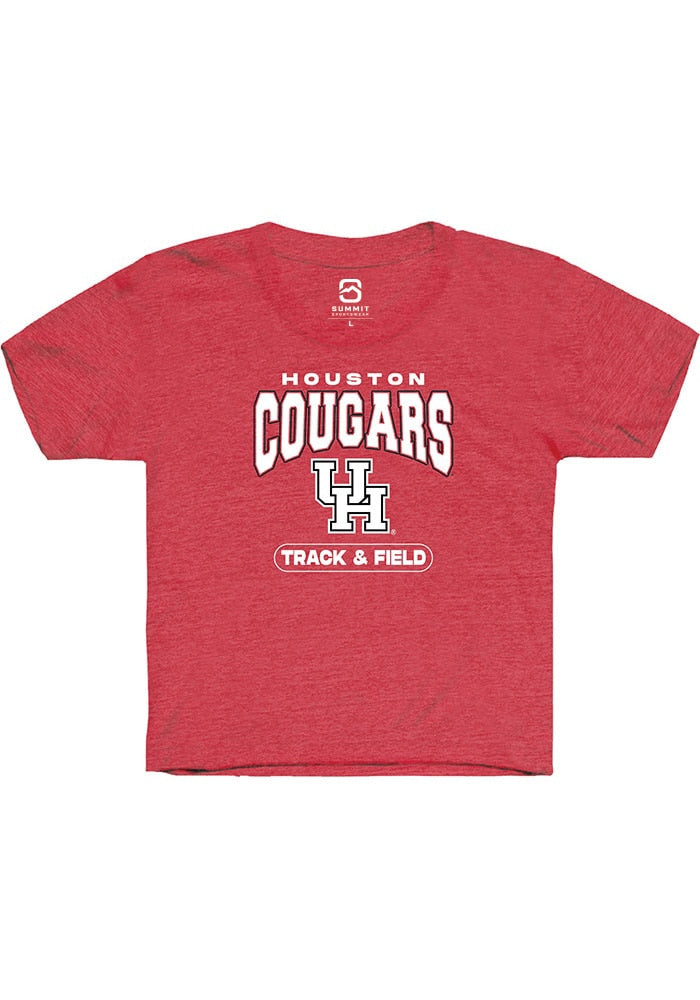 Houston Cougars Youth Red Track & Field Short Sleeve T-Shirt