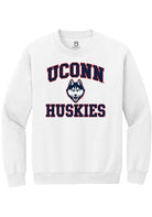 UConn Huskies Unisex No 1 White Crew Sweatshirt
