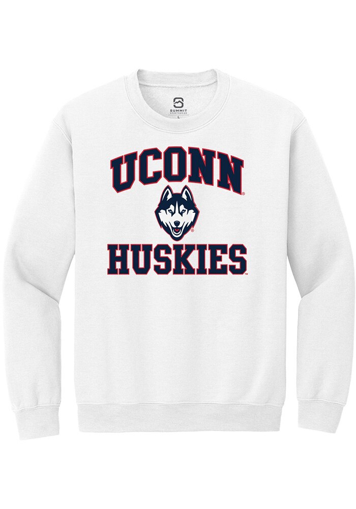 UConn Huskies Unisex No 1 White Crew Sweatshirt