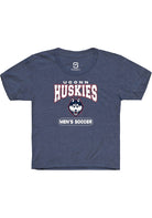UConn Huskies Youth Mens Soccer Heather Navy Short Sleeve T-Shirt