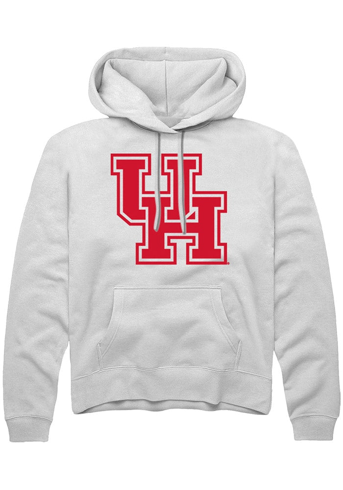 Houston Cougars Mens White Primary Logo Long Sleeve Hoodie