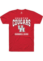 Houston Cougars Red Swimming & Diving Short Sleeve Fashion T-Shirt