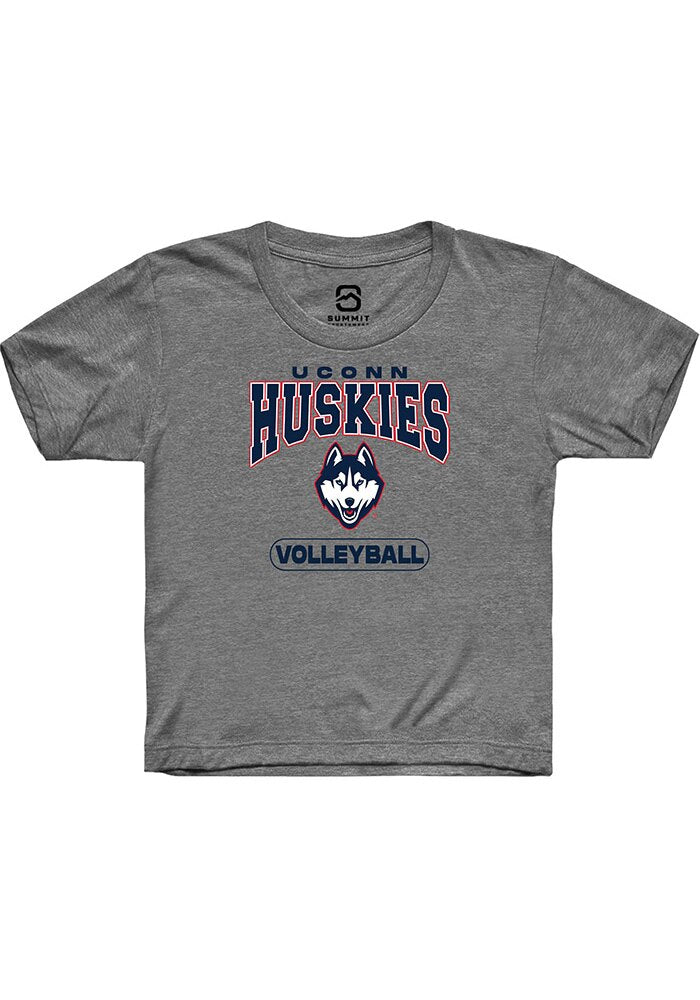 UConn Huskies Youth Volleyball Heather Graphite Short Sleeve T-Shirt
