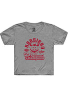 Indiana Hoosiers Youth Graphite Heather Vintage 2025 National Champions Short Sleeve T-Shirt