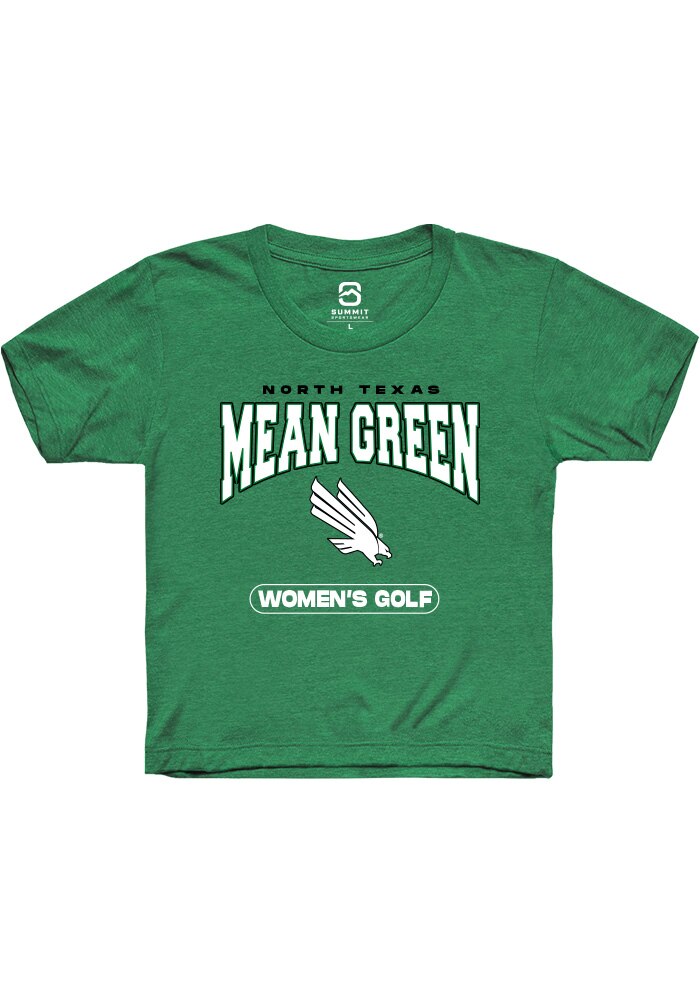 North Texas Mean Green Youth Kelly Green Women's Golf Short Sleeve T-Shirt