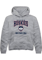 UConn Huskies Youth Mens Track & Field Heather Graphite Hoodie