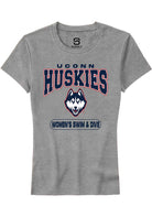 UConn Huskies Womens Womens Swim and Dive Heather Grey Short Sleeve T-Shirt