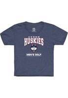UConn Huskies Youth Mens Golf Heather Navy Short Sleeve T-Shirt