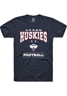 UConn Huskies Unisex Football Heather Navy Short Sleeve T-Shirt