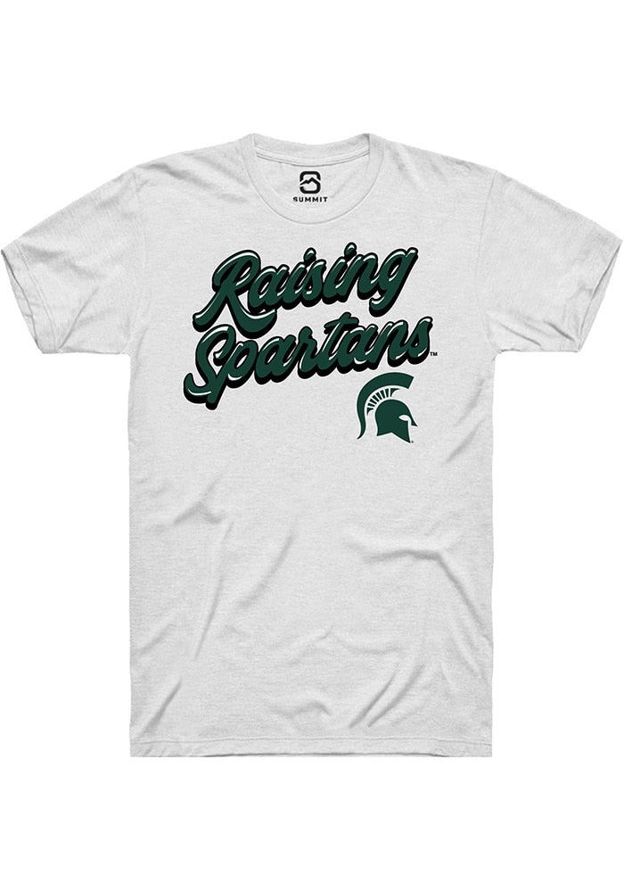 Michigan State Spartans White RAISING MASCOTS Short Sleeve T-Shirt