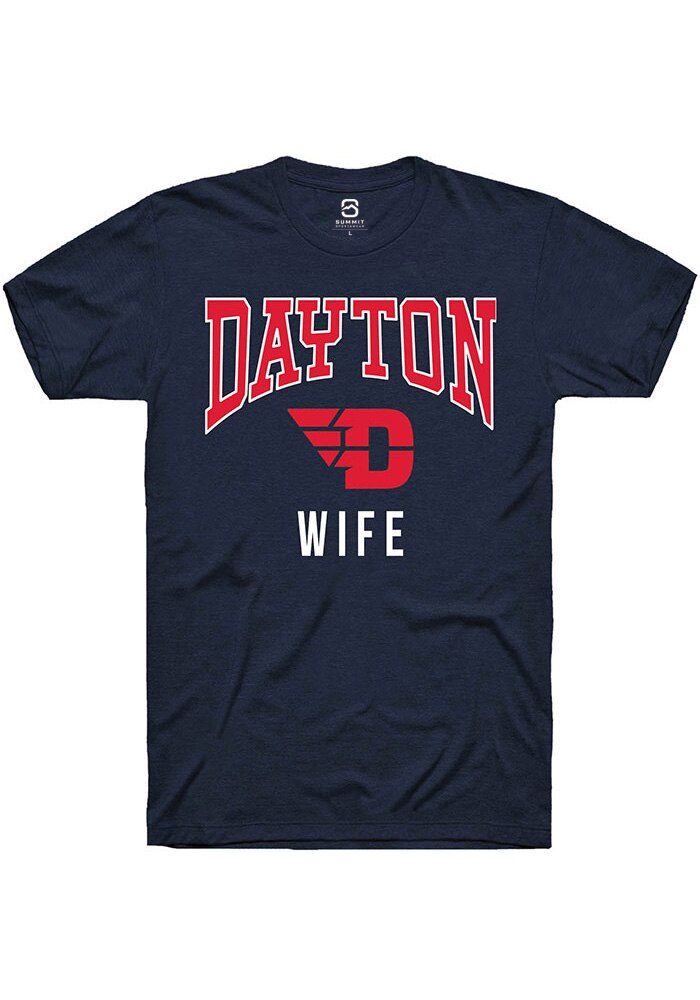 Dayton Flyers Navy Blue Wife Short Sleeve T-Shirt