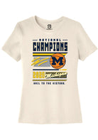 Michigan Wolverines Womens Natural Mbb National Champs 2026 Magazine Short Sleeve T-Shirt