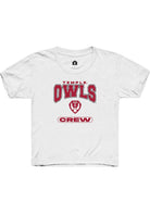 Temple Owls Youth White Crew Short Sleeve T-Shirt