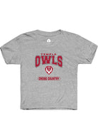 Temple Owls Youth Grey Cross Country Short Sleeve T-Shirt