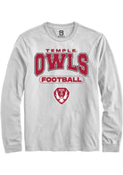 Temple Owls White Football Long Sleeve T-Shirt