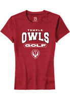 Temple Owls Womens Red Golf Short Sleeve T-Shirt