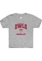 Temple Owls Youth Grey Golf Short Sleeve T-Shirt