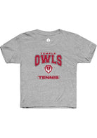 Temple Owls Youth Grey Tennis Short Sleeve T-Shirt
