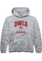 Temple Owls Youth Grey Women's Basketball Long Sleeve Hoodie