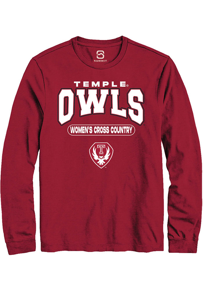Temple Owls Cardinal Women's Cross Country Long Sleeve T-Shirt
