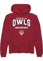 Temple Owls Mens Cardinal Women's Cross Country Long Sleeve Hoodie