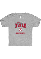Temple Owls Youth Grey Women's Cross Country Short Sleeve T-Shirt